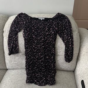 Almost Famous Black Dress with Pink Floral Design